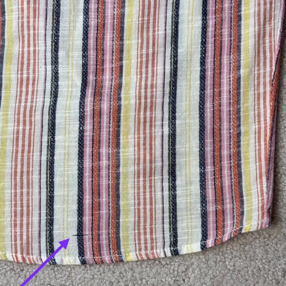 Free People Aubrey Sarong Skirt Wrap Skirt Colorful Stripes Cotton Size 12 Beach - Picture 14 of 15